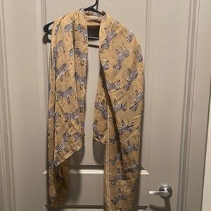 Maridadi Trading Zebra Print Scarf 40x70 Black White Fashion Accessories